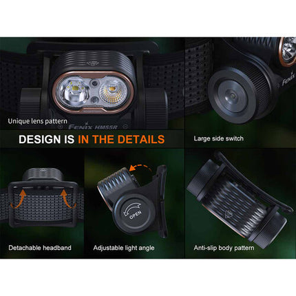 Fenix Flashlight HM55R Linterna Frontal Recargable 1200 Lúmenes USB-C