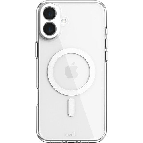 Funda Moshi iGlaze para iPhone 16 plata luna diseño transparente protección impacto