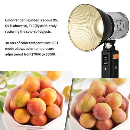 Sokani Cola 60x Luz LED Portátil Bi-Color 2700-6500K CRI 95 Kit Completo