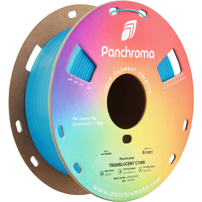 Polymaker Panchroma Filamento PLA Translúcido 1kg Azul Cian 1.75mm
