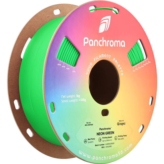 Polymaker Panchroma Neon Filamento PLA Verde 1kg 1.75mm 200mm/s