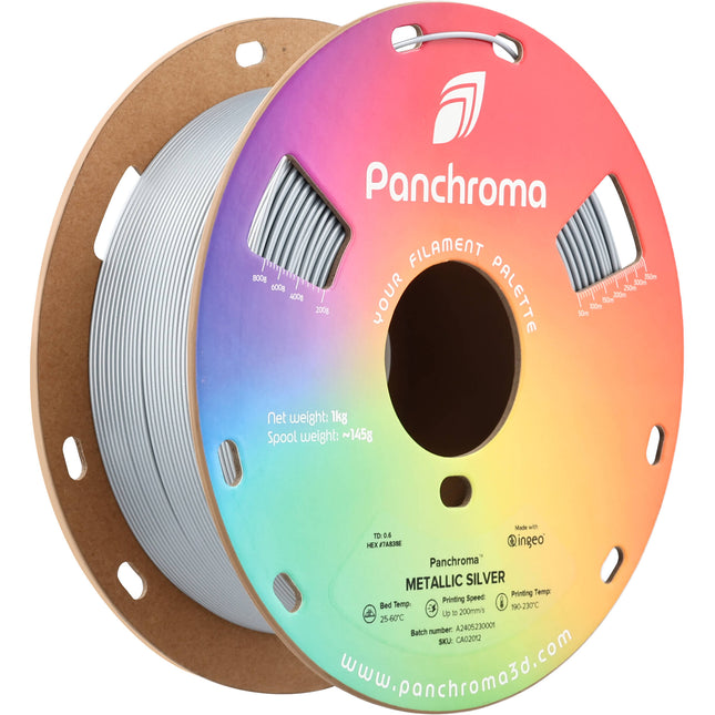 Polymaker Panchroma Metallic Filamento PLA 1kg Plata Metalica 1.75mm