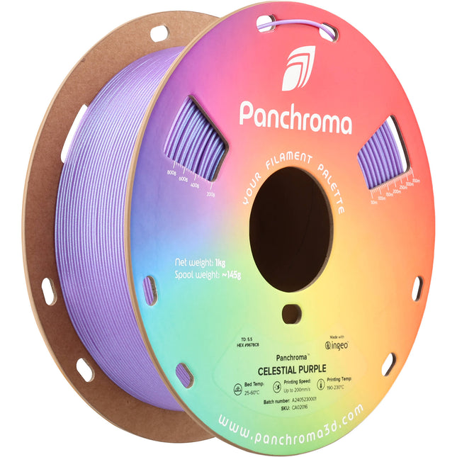 Polymaker Panchroma Celestial Filamento PLA 1kg Diámetro 1.75mm Temperatura 374-446°F púrpura