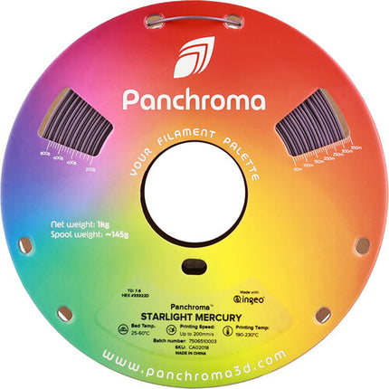 Polymaker Panchroma Starlight Filamento PLA 1kg 1.75mm Plateado Mercury