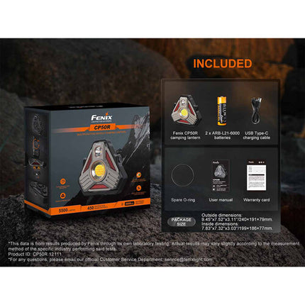 Fenix Flashlight CP50R Linterna de Trabajo Recargable 5500 Lúmenes 8 Niveles de Brillo