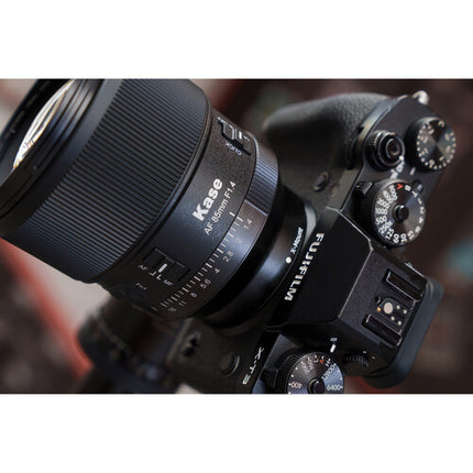Kase 85mm f1.4 AF Lente para FUJIFILM X Apertura rápida 27.6cm enfoque mínimo con estuche protector