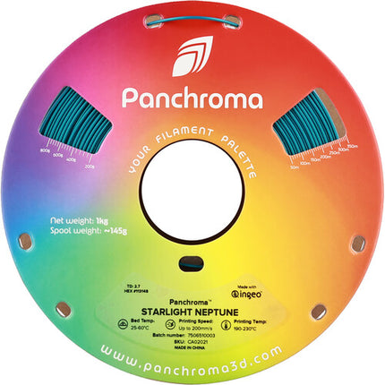 Polymaker Panchroma Starlight PLA Filamento 1kg Azul diámetro 1.75mm temperatura 374-446°F