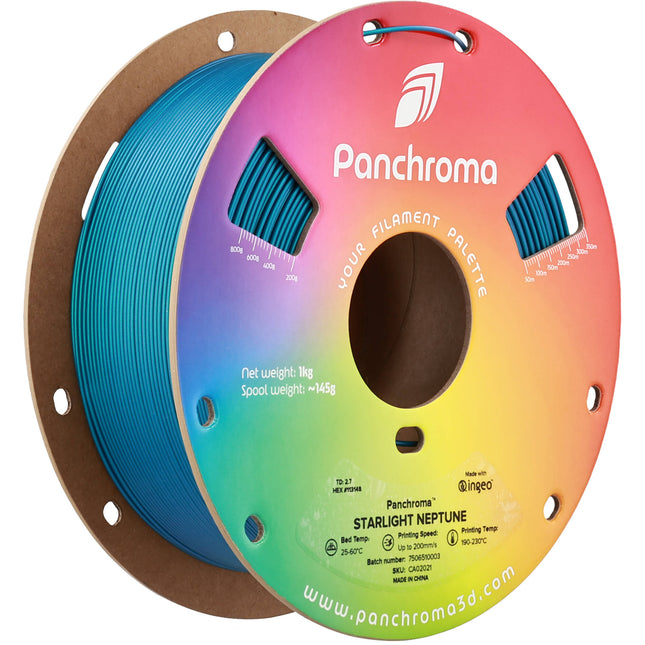 Polymaker Panchroma Starlight PLA Filamento 1kg Azul diámetro 1.75mm temperatura 374-446°F