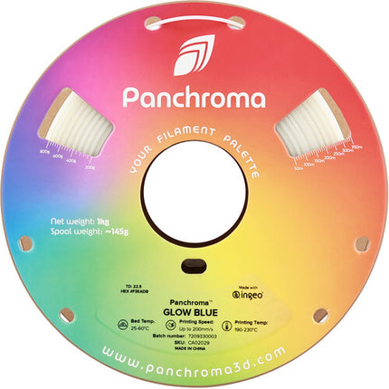 Polymaker Panchroma Glow Filamento PLA 1kg Diámetro 1.75mm Azul Luminoso