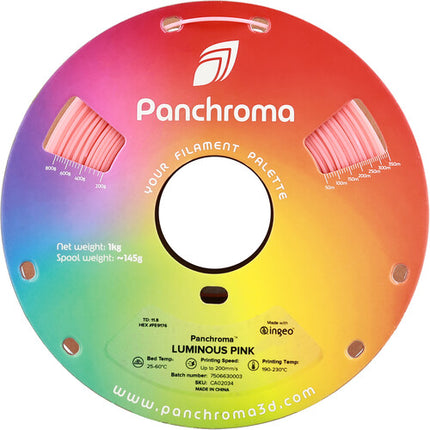 Polymaker Panchroma Luminous PLA Filamento Impresión 1kg 1.75mm Rosa Luminoso