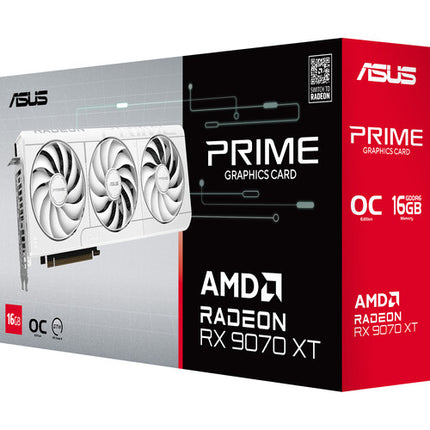 ASUS Radeon RX 9070 XT Prime OC White Tarjeta Gráfica 16GB GDDR6 3030 MHz
