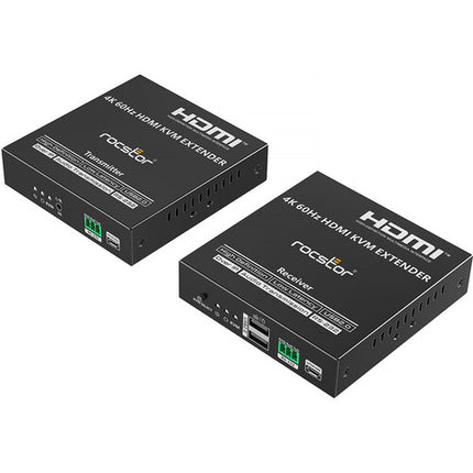 Rocstor TrueReach TR20 Extensor KVM HDMI 4K60 hasta 120 m con USB y RS-232