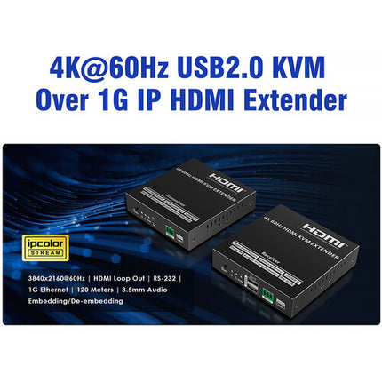 Rocstor TrueReach TR20 Extensor KVM HDMI 4K60 hasta 120 m con USB y RS-232