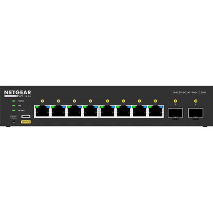 BZBGEAR Netgear AV Line M4250-8G2XF-PoE+ Switch Gestionado 8 Puertos Gigabit 220W PoE+
