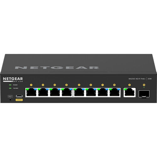 BZBGEAR Netgear AV Line M4250-9G1F-PoE+ Switch Gestionado 20Gbps 110W PoE+