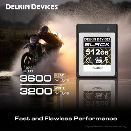 Delkin Devices 512GB CFexpress Tipo B Tarjeta de Memoria PCIe 4.0 3600MBs lectura
