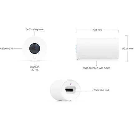 Ubiquiti AI Theta Lente de Techo 360° 12MP 180° Ángulo Interior