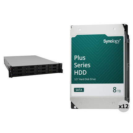 Synology RackStation RS3618xs 96TB NAS con 12 Bahías y 12 x 8TB 7200 rpm