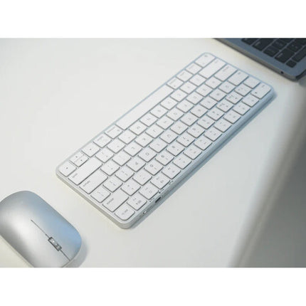 Macally Teclado y Ratón Inalámbricos Bluetooth 5.4 USB-C Plata