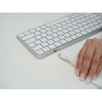 Macally Teclado y Ratón Inalámbricos Bluetooth 5.4 USB-C Plata