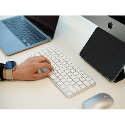 Macally Teclado y Ratón Inalámbricos Bluetooth 5.4 USB-C Plata