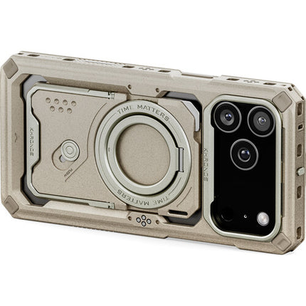 Tilta Khronos Funda para Filmación iPhone 17 Pro Max con Soporte Magnético y Herramientas Integradas Beige