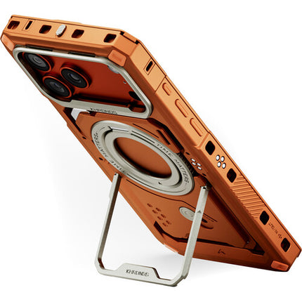 Tilta Khronos Funda para Filmmaking iPhone 17 Pro Max con soporte integrado y clip de seguridad naranja