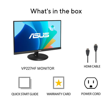 ASUS VP227HF Monitor para Juegos 21.45" Full HD 100Hz 1ms Eye Care