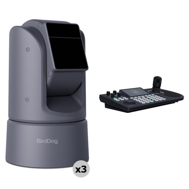 BirdDog KBD Kit Controlador PTZ con 3 Cámaras O4 30x Zoom 720p Pantalla