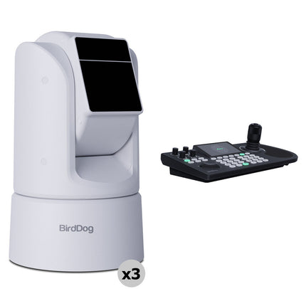 BirdDog KBD Kit Controlador PTZ con 3 Cámaras O4 Zoom 30x Pantalla 720p