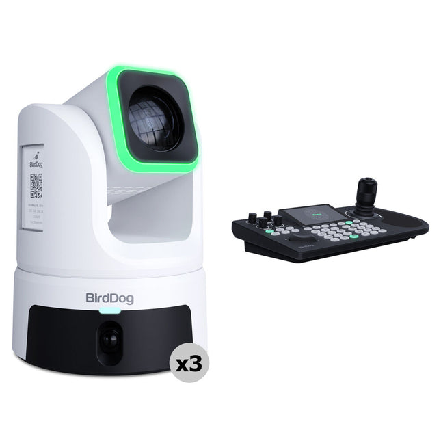 BirdDog KBD Kit Controlador PTZ con 3 Cámaras XL Ultra 20x Zoom UHD 4K60