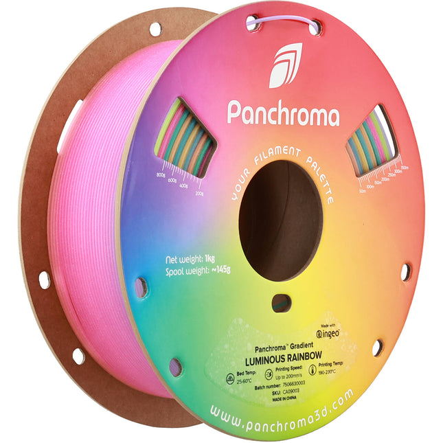 Polymaker Gradient Luminous PLA Filamento 1kg Diámetro 1.75mm Material Luminoso