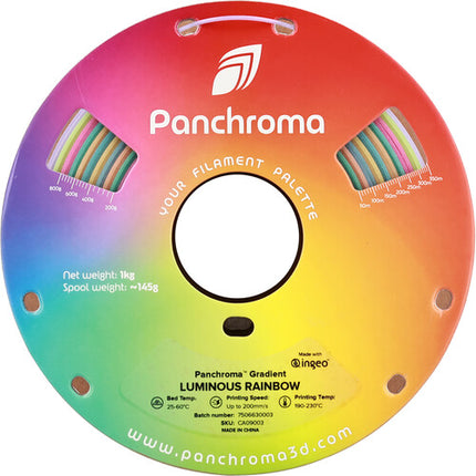 Polymaker Gradient Luminous PLA Filamento 1kg Diámetro 1.75mm Material Luminoso