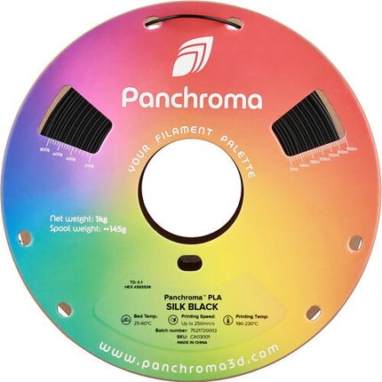 Polymaker Panchroma Silk PLA Filamento 1kg Negro Seda Diámetro 1.75mm