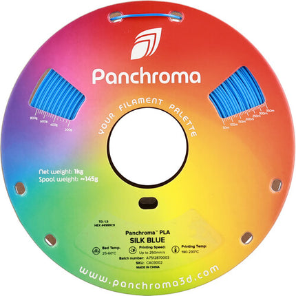 Polymaker Panchroma Silk Filamento PLA Traslúcido 1kg Azul Seda 1.75mm