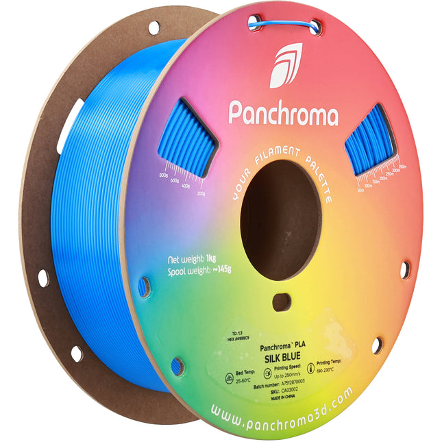 Polymaker Panchroma Silk Filamento PLA Traslúcido 1kg Azul Seda 1.75mm