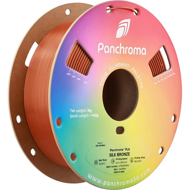 Polymaker Panchroma Silk PLA Filamento Impresión 1kg 1.75mm 250mm/s Bronce Seda
