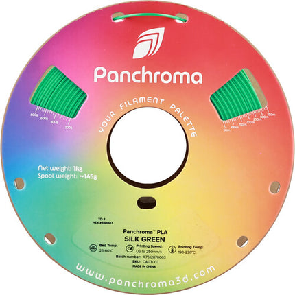 Polymaker Panchroma Silk PLA Filamento 1kg 1.75mm Verde Seda Transparente