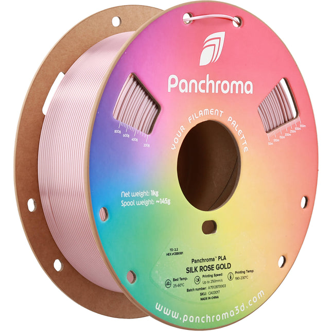 Polymaker Panchroma Silk PLA Filamento 1kg Diámetro 1.75mm Rosa Oro Seda