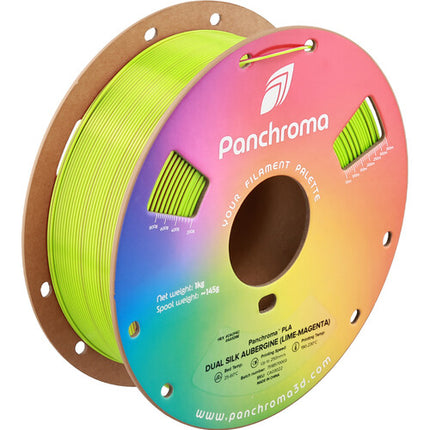 Polymaker Panchroma Filamento PLA Dual Silk 1kg 1.75mm Lime y Magenta Aubergine