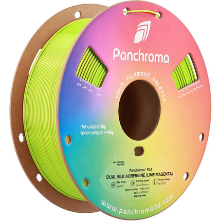 Polymaker Panchroma Filamento PLA Dual Silk 1kg 1.75mm Lime y Magenta Aubergine
