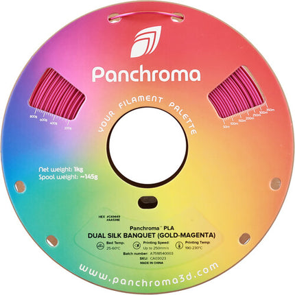 Polymaker Panchroma Filamento PLA Dual Silk 1kg 1.75mm Oro y Magenta