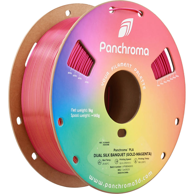 Polymaker Panchroma Filamento PLA Dual Silk 1kg 1.75mm Oro y Magenta