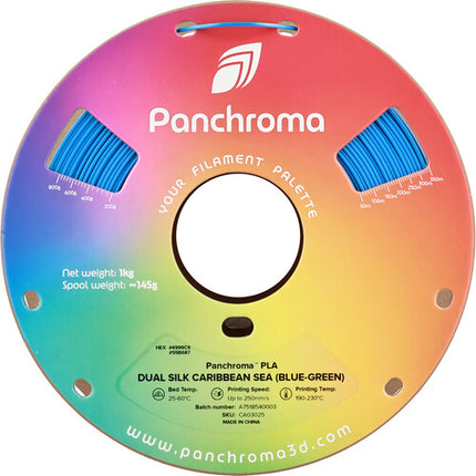 Polymaker Panchroma Filamento PLA Dual Silk 1kg Azul Verde 1.75mm