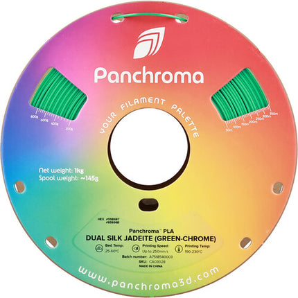 Polymaker Panchroma Filamento PLA Doble Seda 1kg Verde Jadeíta Cromo 1.75mm