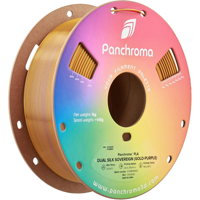 Polymaker Panchroma Filamento PLA Dual Silk 1kg Oro y Púrpura 1.75mm