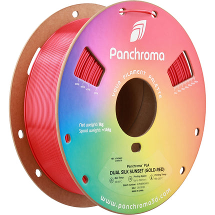 Polymaker Panchroma Dual Silk PLA Filamento 1kg Doble Color Oro y Rojo Brillante