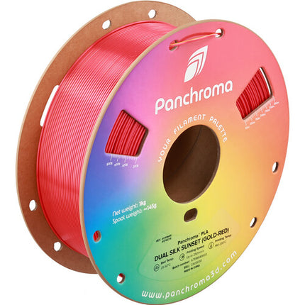 Polymaker Panchroma Dual Silk PLA Filamento 1kg Doble Color Oro y Rojo Brillante