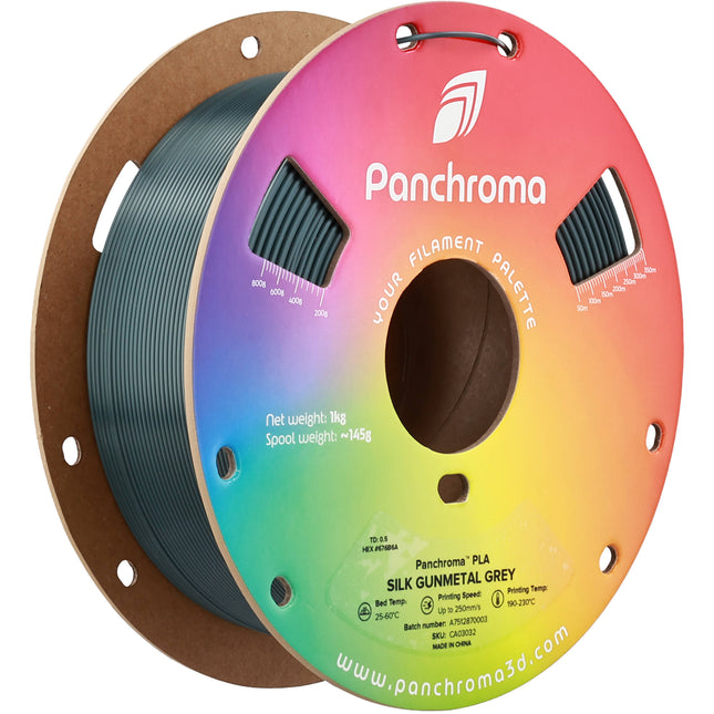 Polymaker Panchroma Silk PLA Filamento 1kg 1.75mm Gris Gunmetal