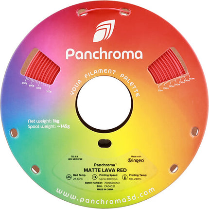 Filamento PLA Mate Polymaker Panchroma 1kg 1.75mm Lava Rojo